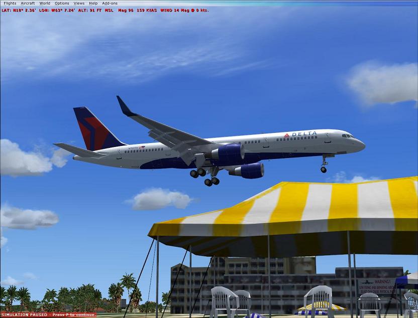 B757 on very short finals to TNCM