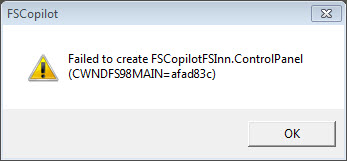Failed to create FSCopilotFSInn.ControlPanel
